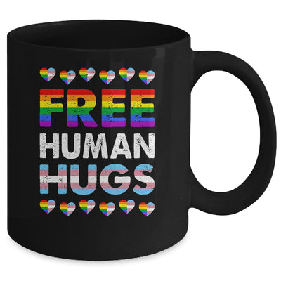 Free Human Hugs Rainbow LGBTQ Gay Pride Month Proud Ally Mug | teecentury