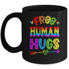 Free Human Hugs Rainbow LGBT Lesbian Gay Pride Trans Retro Mug | teecentury