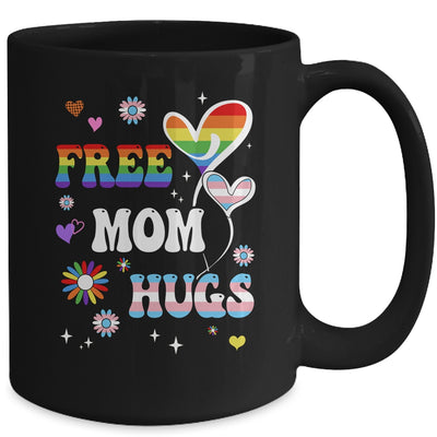 Free Mom Hugs LGBT Gay Pride Transgender Rainbow Flag Mug | teecentury