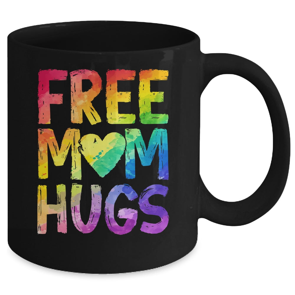Free Mom Hugs LGBT Pride LGBTQ Lesbian Gay Rainbow Mug | teecentury