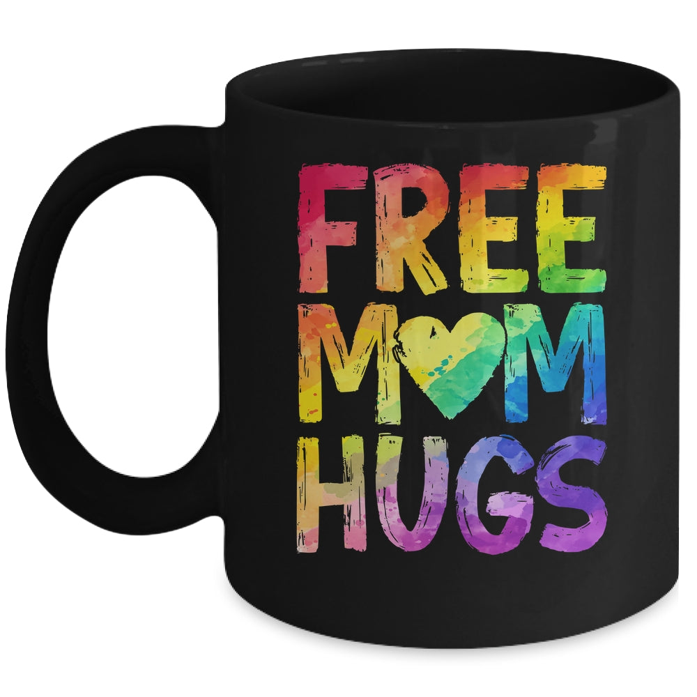 Free Mom Hugs LGBT Pride LGBTQ Lesbian Gay Rainbow Mug | teecentury