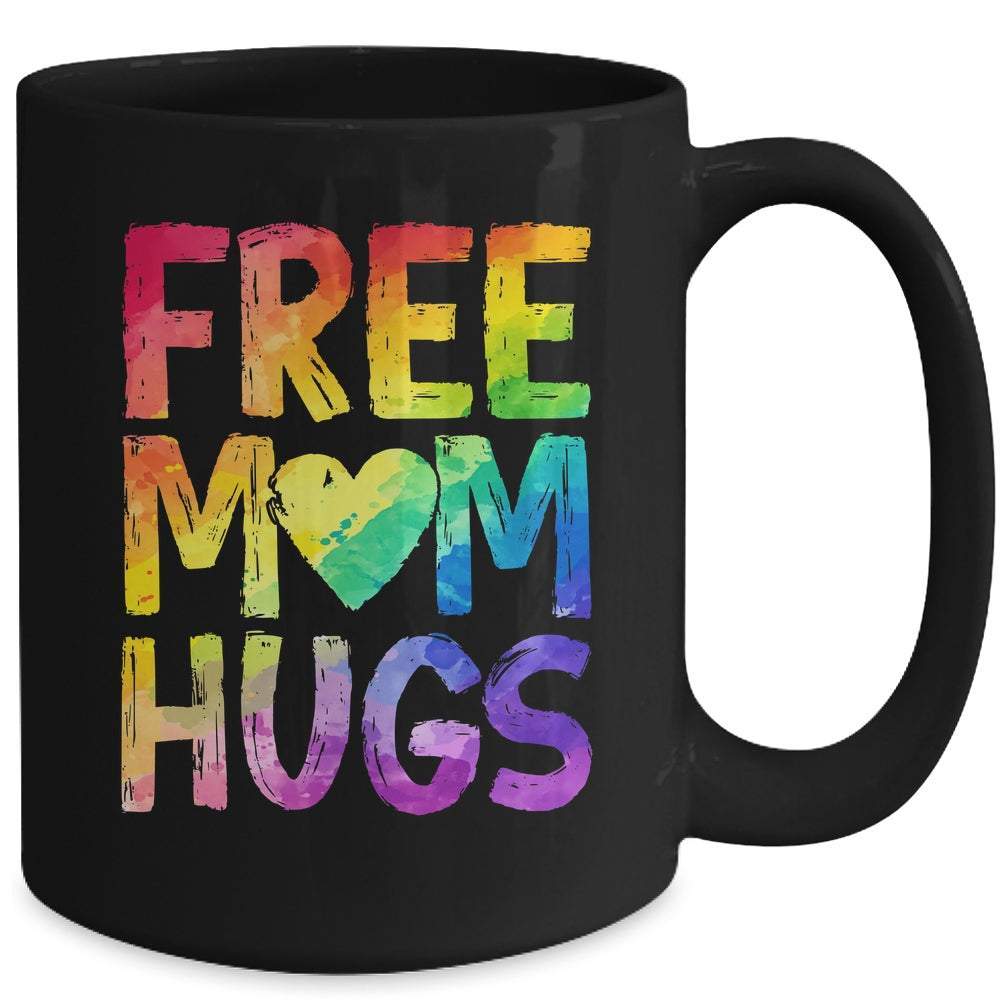 Free Mom Hugs LGBT Pride LGBTQ Lesbian Gay Rainbow Mug | teecentury