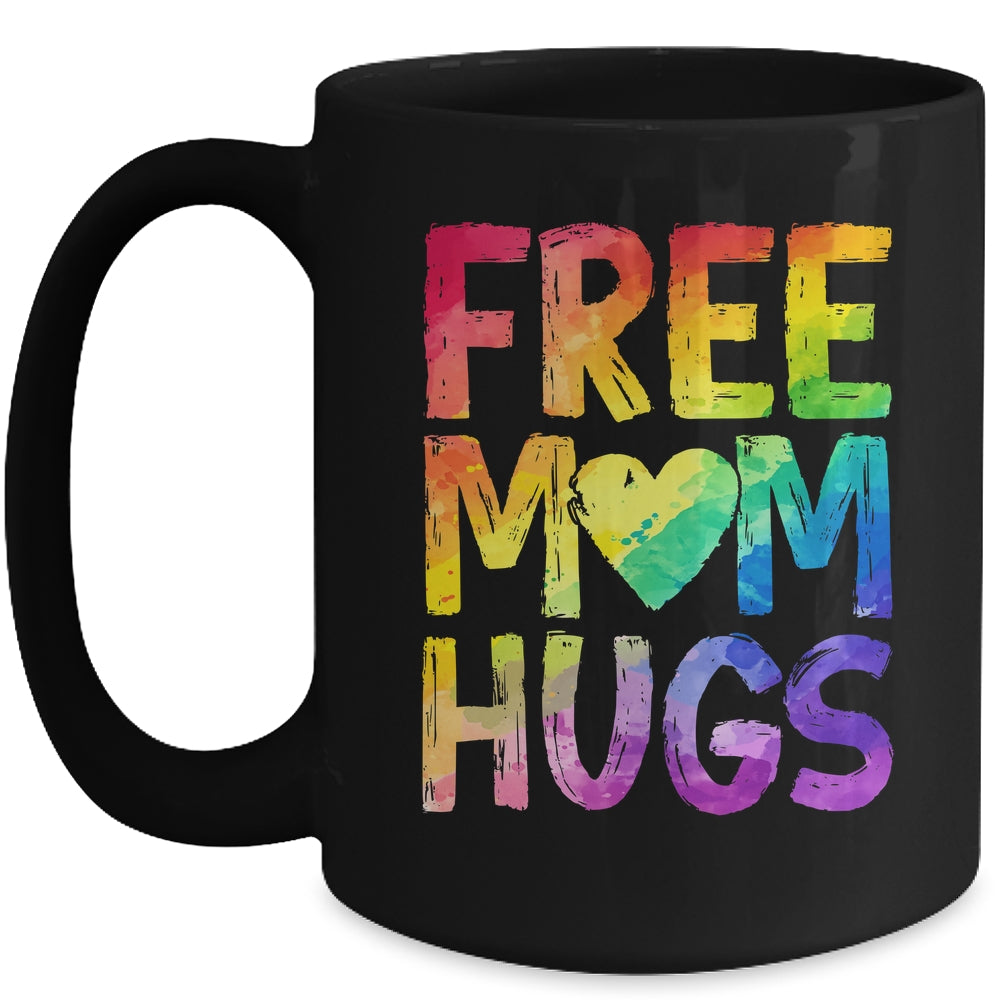 Free Mom Hugs LGBT Pride LGBTQ Lesbian Gay Rainbow Mug | teecentury