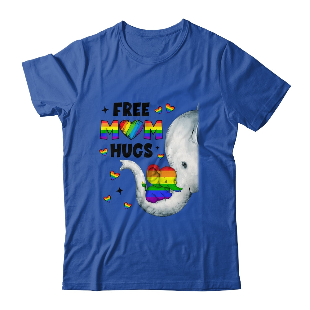 Free Mom Hugs Rainbow Elephant LGBT Pride Month Shirt & Tank Top | teecentury