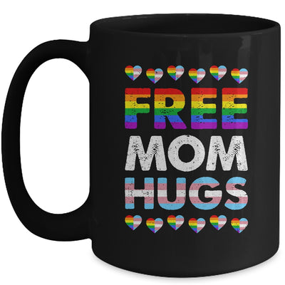 Free Mom Hugs Rainbow LGBTQ Gay Pride Month Proud Ally Mug | teecentury