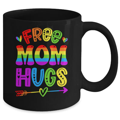 Free Mom Hugs Rainbow LGBT Lesbian Gay Pride Trans Retro Mug | teecentury