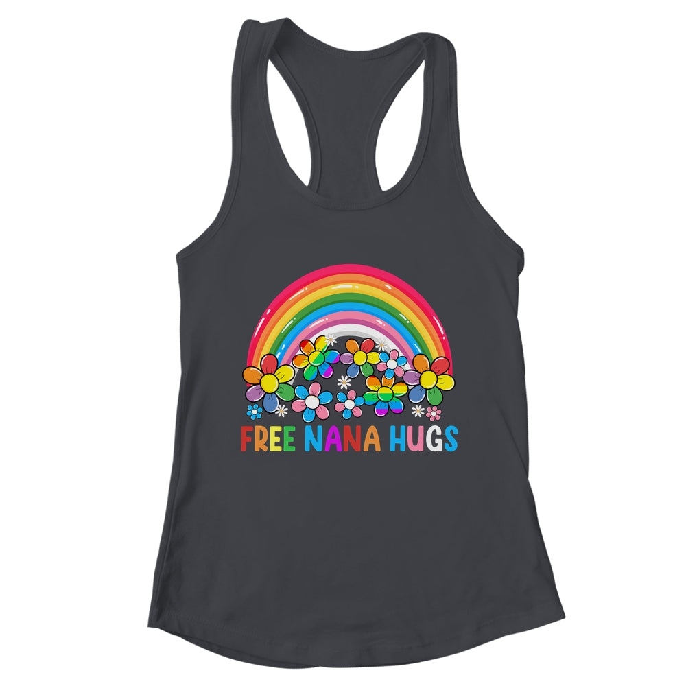 Free Nana Hugs LGBT Gay Lesbian Transgender Pride Rainbow Shirt & Tank Top | teecentury
