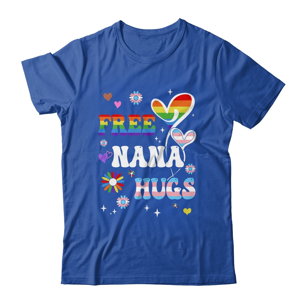 Free Nana Hugs LGBT Gay Pride Transgender Rainbow Flag Shirt & Tank Top | teecentury