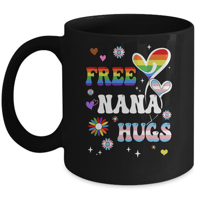 Free Nana Hugs LGBT Gay Pride Transgender Rainbow Flag Mug | teecentury