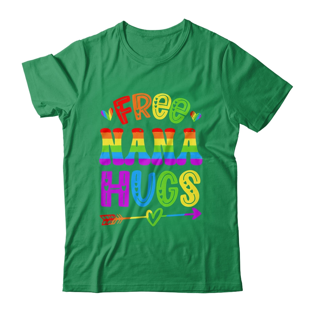 Free Nana Hugs Rainbow LGBT Lesbian Gay Pride Trans Retro Shirt & Tank Top | teecentury