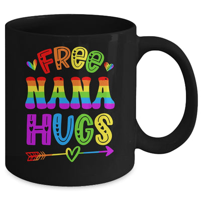 Free Nana Hugs Rainbow LGBT Lesbian Gay Pride Trans Retro Mug | teecentury