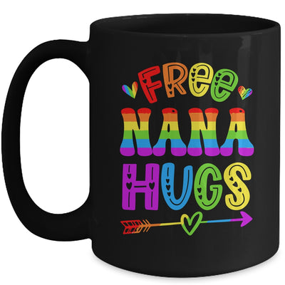 Free Nana Hugs Rainbow LGBT Lesbian Gay Pride Trans Retro Mug | teecentury