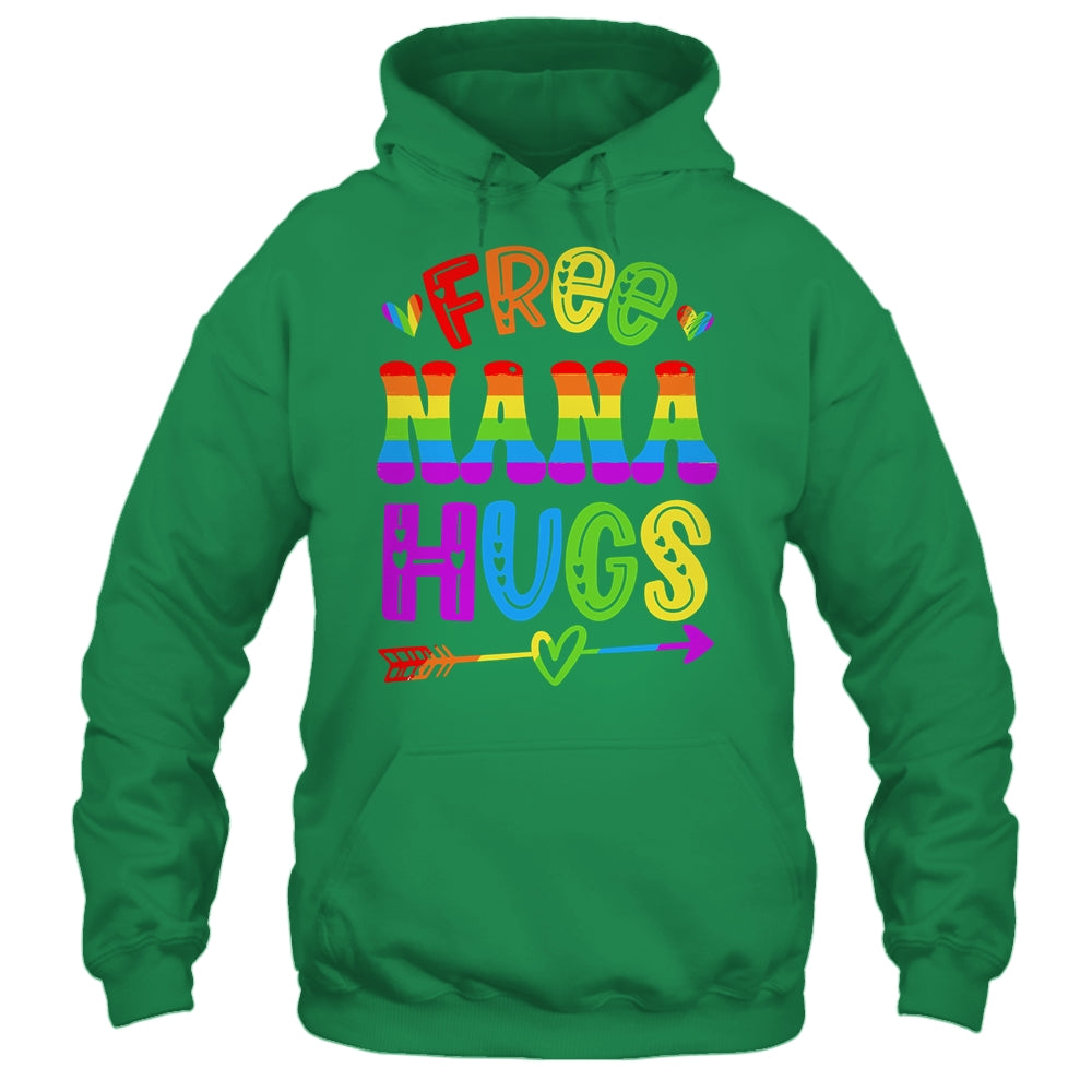 Free Nana Hugs Rainbow LGBT Lesbian Gay Pride Trans Retro Shirt & Tank Top | teecentury
