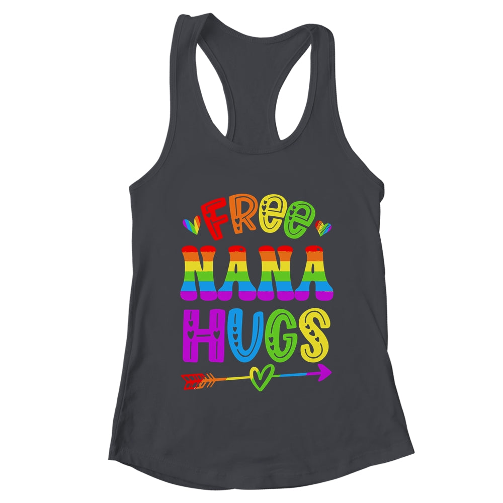Free Nana Hugs Rainbow LGBT Lesbian Gay Pride Trans Retro Shirt & Tank Top | teecentury