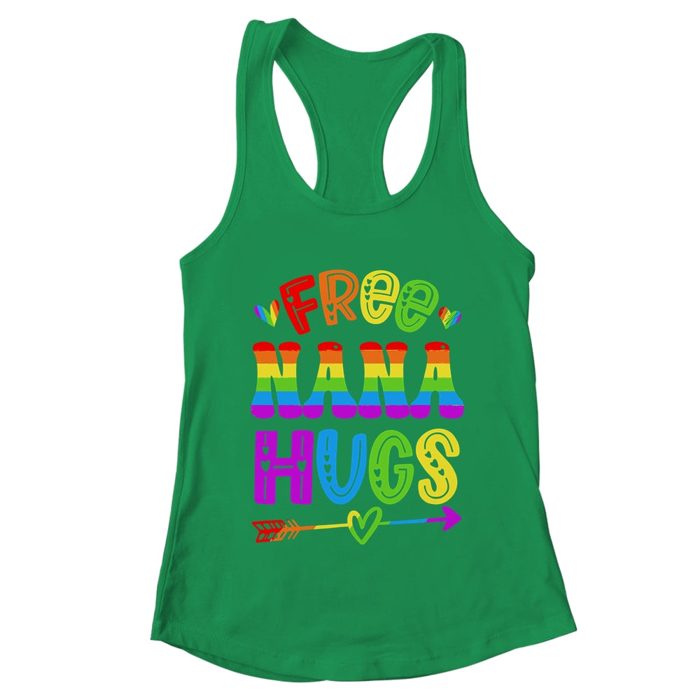 Free Nana Hugs Rainbow LGBT Lesbian Gay Pride Trans Retro Shirt & Tank Top | teecentury