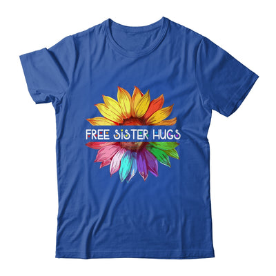 Free Sister Hugs LGBTQ LGBT Pride Daisy Rainbow Flower Shirt & Tank Top | teecentury