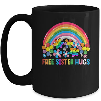 Free Sister Hugs LGBT Gay Lesbian Transgender Pride Rainbow Mug | teecentury