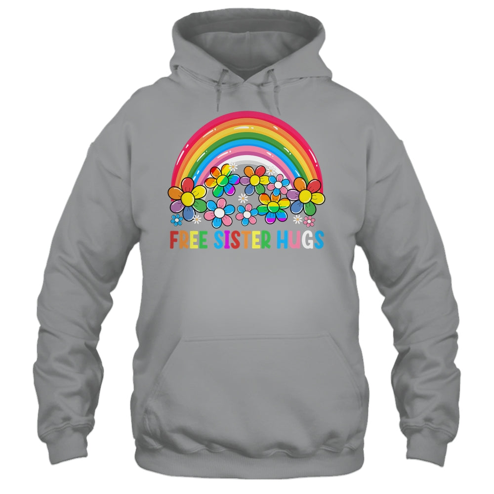 Free Sister Hugs LGBT Gay Lesbian Transgender Pride Rainbow Shirt & Tank Top | teecentury