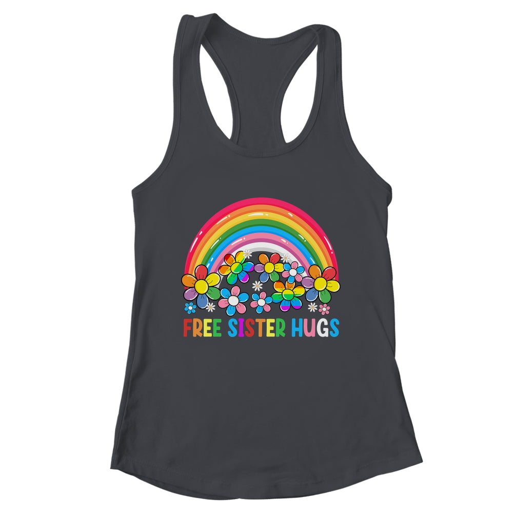 Free Sister Hugs LGBT Gay Lesbian Transgender Pride Rainbow Shirt & Tank Top | teecentury