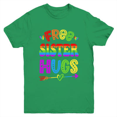 Free Sister Hugs Rainbow LGBT Lesbian Gay Pride Trans Retro Youth Shirt | teecentury