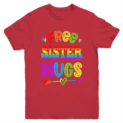 Free Sister Hugs Rainbow LGBT Lesbian Gay Pride Trans Retro Youth Shirt | teecentury