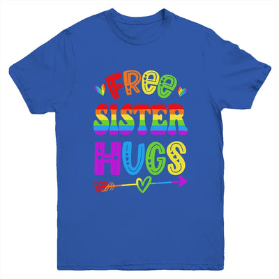 Free Sister Hugs Rainbow LGBT Lesbian Gay Pride Trans Retro Youth Shirt | teecentury