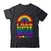 Free Sister Hugs Rainbow LGBT Lesbian Gay Trans Pride Groovy Shirt & Tank Top | teecentury