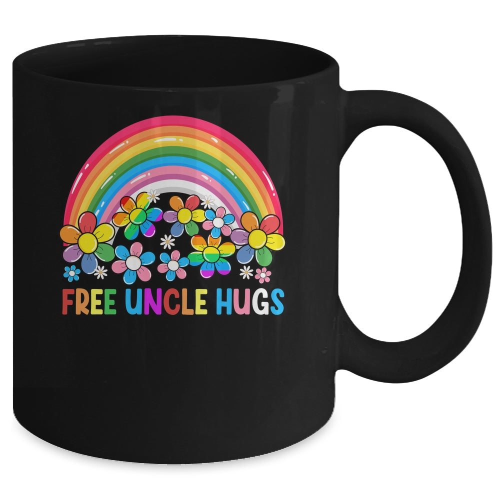 Free Uncle Hugs LGBT Gay Lesbian Transgender Pride Rainbow Mug | teecentury