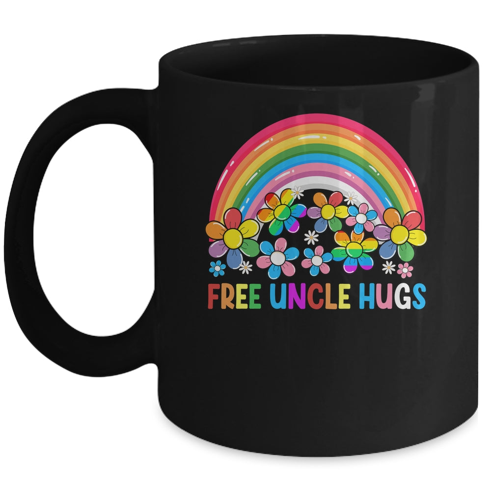 Free Uncle Hugs LGBT Gay Lesbian Transgender Pride Rainbow Mug | teecentury