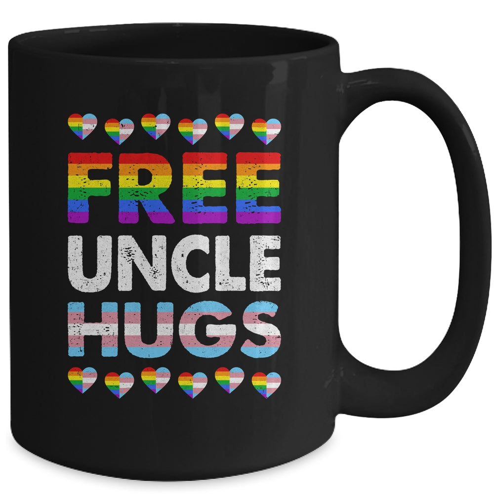 Free Uncle Hugs Rainbow LGBTQ Gay Pride Month Proud Ally Mug | teecentury