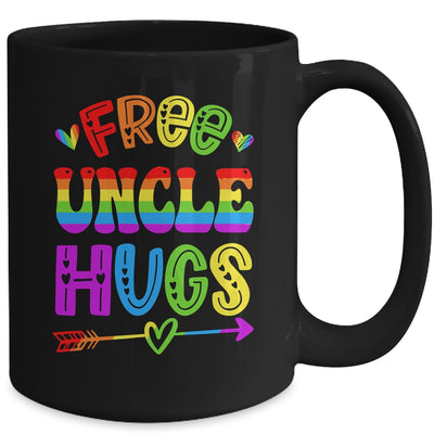 Free Uncle Hugs Rainbow LGBT Lesbian Gay Pride Trans Retro Mug | teecentury