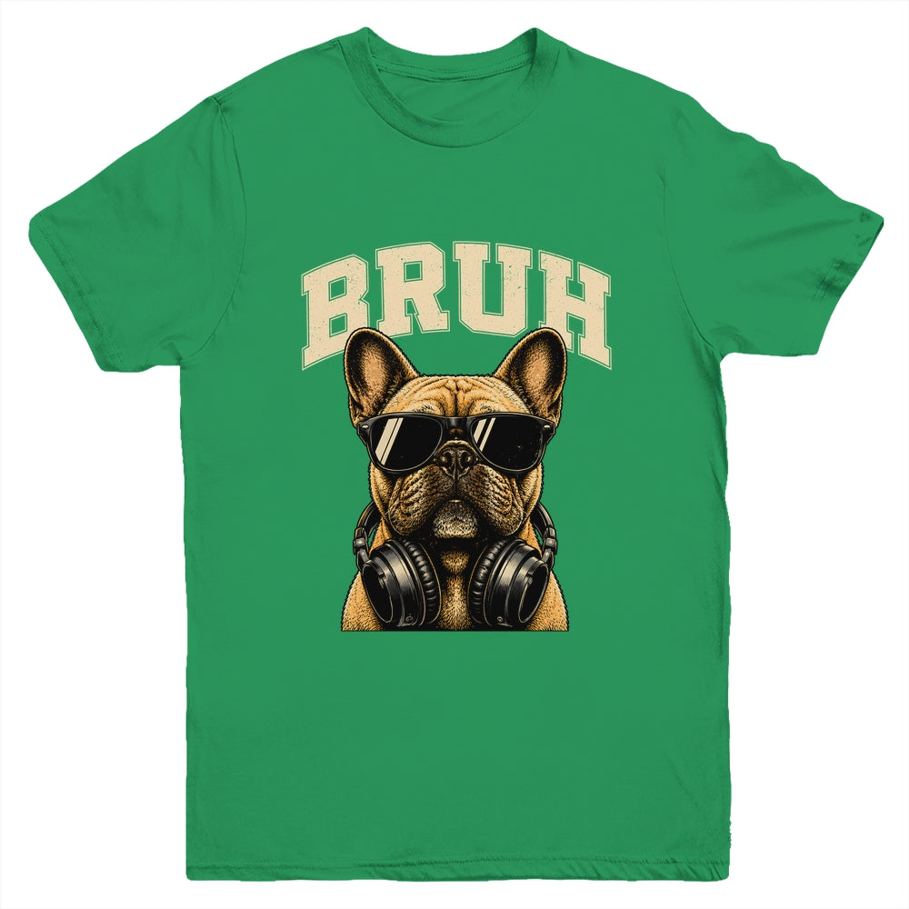 French Bulldog Bruh Youth Boys Funny Cute Dog Teen Kids Meme Youth Shirt | teecentury