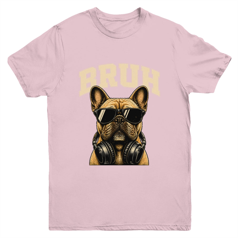 French Bulldog Bruh Youth Boys Funny Cute Dog Teen Kids Meme Youth Shirt | teecentury