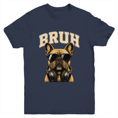 French Bulldog Bruh Youth Boys Funny Cute Dog Teen Kids Meme Youth Shirt | teecentury