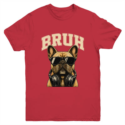 French Bulldog Bruh Youth Boys Funny Cute Dog Teen Kids Meme Youth Shirt | teecentury