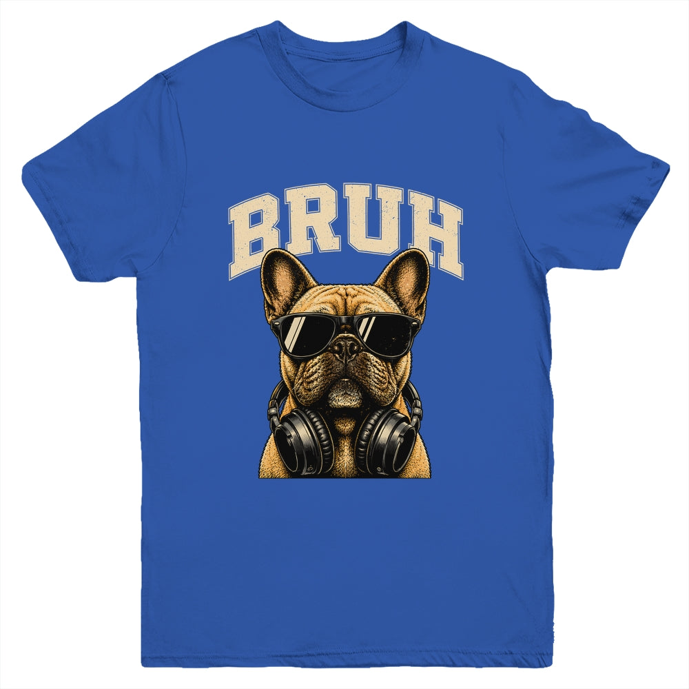 French Bulldog Bruh Youth Boys Funny Cute Dog Teen Kids Meme Youth Shirt | teecentury