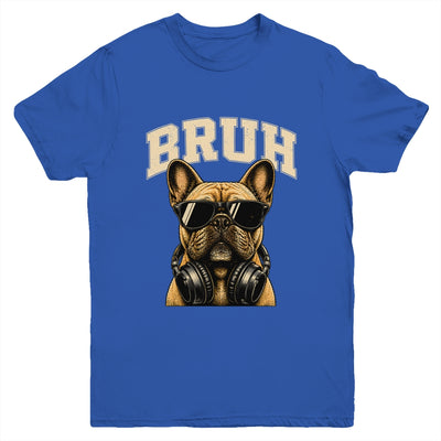 French Bulldog Bruh Youth Boys Funny Cute Dog Teen Kids Meme Youth Shirt | teecentury
