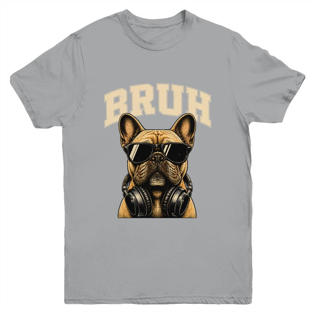 French Bulldog Bruh Youth Boys Funny Cute Dog Teen Kids Meme Youth Shirt | teecentury