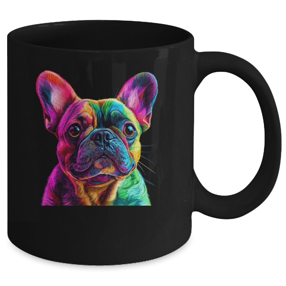 French Bulldog Dog Colorful Face Dog Lover Men Women Mug | teecentury