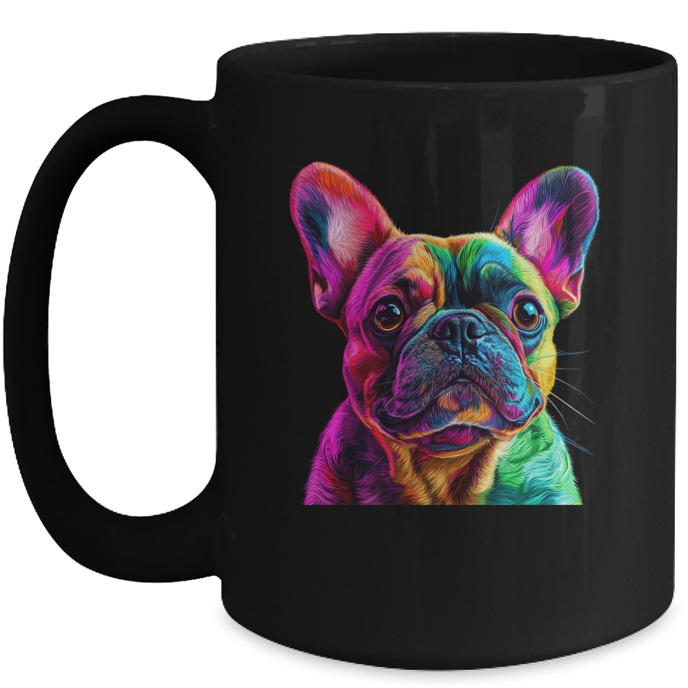 French Bulldog Dog Colorful Face Dog Lover Men Women Mug | teecentury