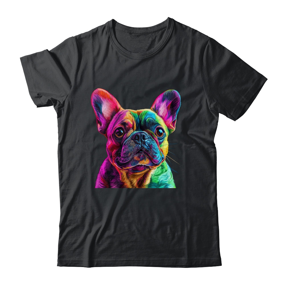 French Bulldog Dog Colorful Face Dog Lover Men Women Shirt & Tank Top | teecentury