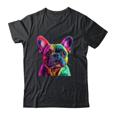 French Bulldog Dog Colorful Face Dog Lover Men Women Shirt & Tank Top | teecentury