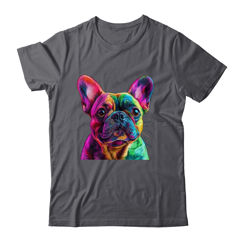 French Bulldog Dog Colorful Face Dog Lover Men Women Shirt & Tank Top | teecentury