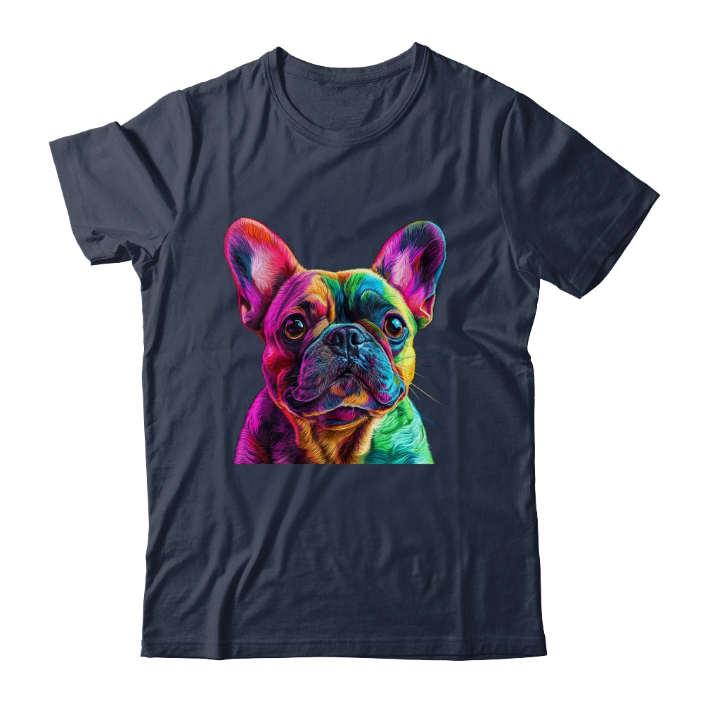 French Bulldog Dog Colorful Face Dog Lover Men Women Shirt & Tank Top | teecentury