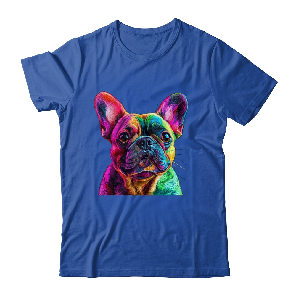 French Bulldog Dog Colorful Face Dog Lover Men Women Shirt & Tank Top | teecentury