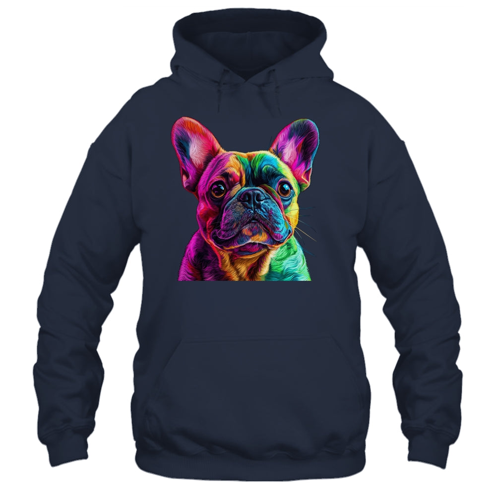 French Bulldog Dog Colorful Face Dog Lover Men Women Shirt & Tank Top | teecentury