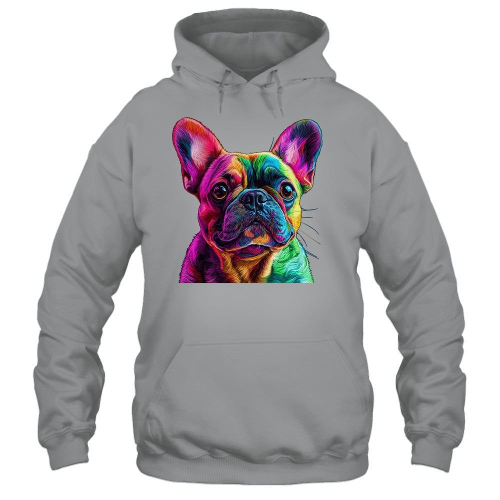 French Bulldog Dog Colorful Face Dog Lover Men Women Shirt & Tank Top | teecentury