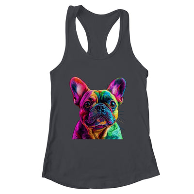 French Bulldog Dog Colorful Face Dog Lover Men Women Shirt & Tank Top | teecentury