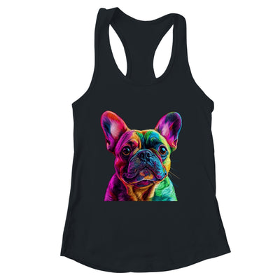 French Bulldog Dog Colorful Face Dog Lover Men Women Shirt & Tank Top | teecentury