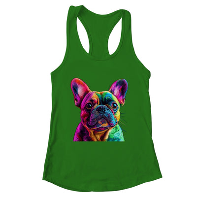 French Bulldog Dog Colorful Face Dog Lover Men Women Shirt & Tank Top | teecentury